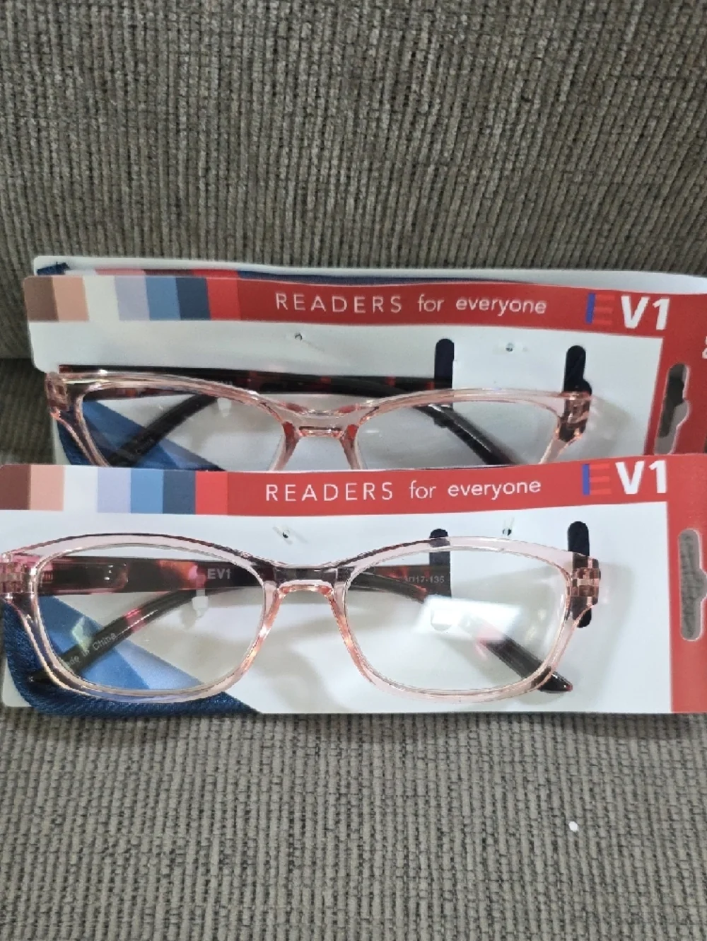 EV1 Clear Pink Readers (2 Pack) +2.50 Strength, New, Womens